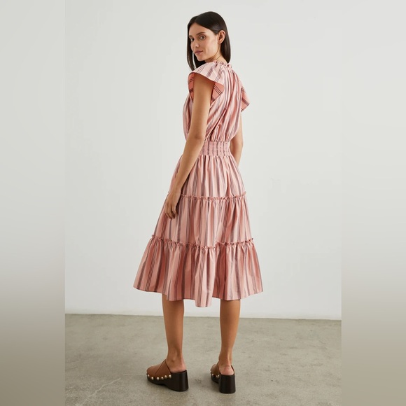 Rails Amelia Dress in Coral Navy Stripe SMALL NWT - Picture 4 of 8